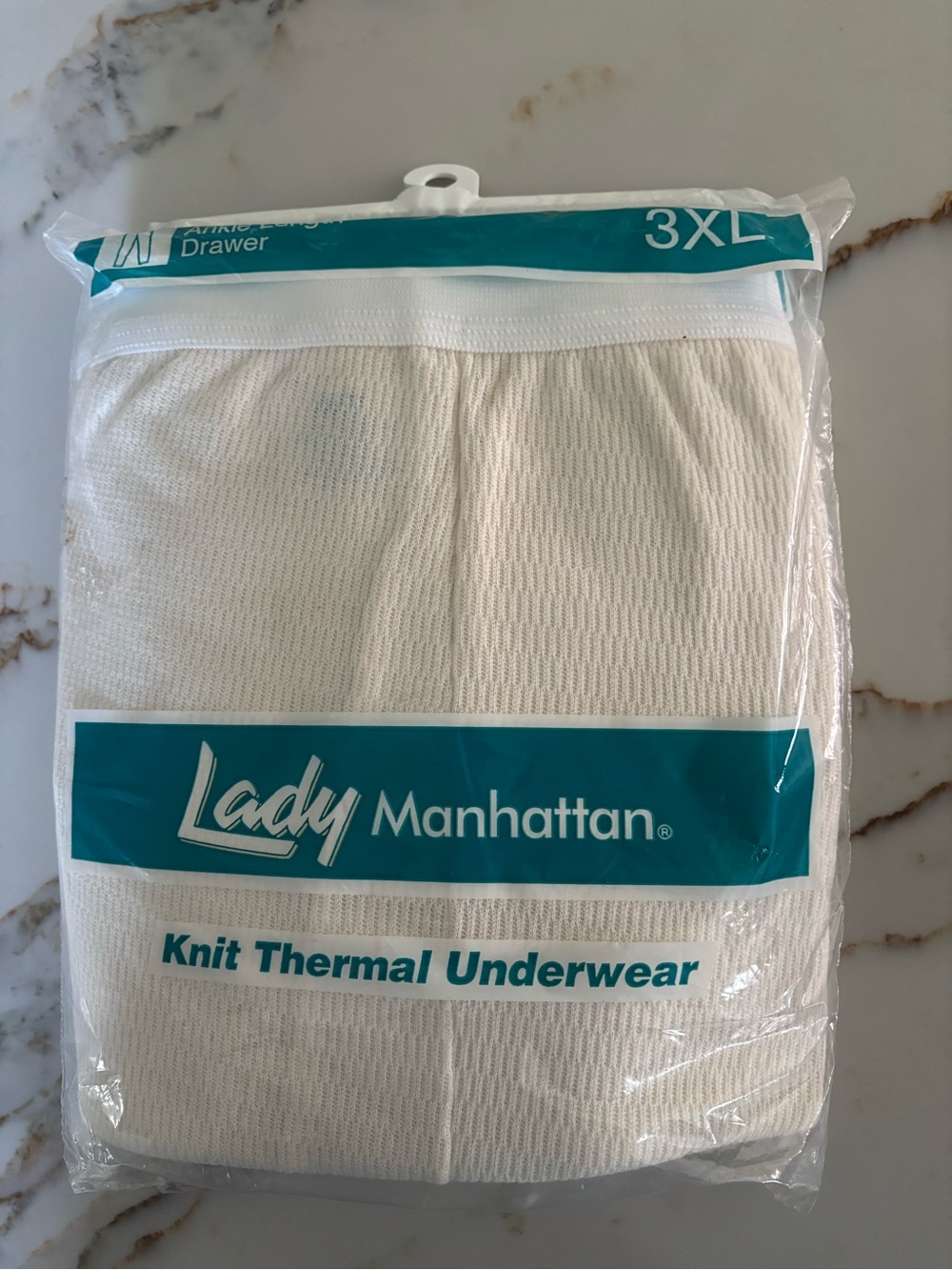 Lady Manhattan Knit Thermal Undershirt - White (3XL)
